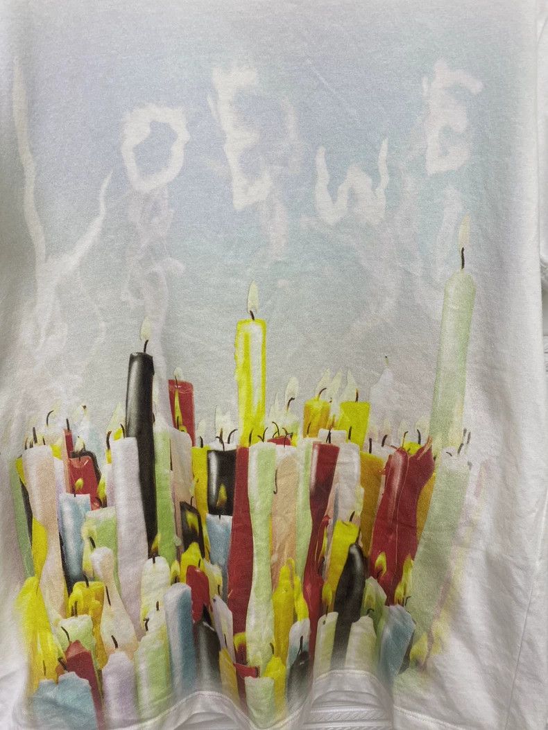 Loewe LOEWE White Candle Print Short Sleeve T-shirt -dmc Size US XS / EU 42 / 0 - 3 Thumbnail