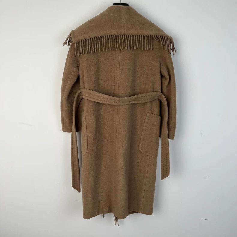 Max Mara MaxMara Camel Fringe Wool Coat -dmc Size US XS / EU 42 / 0 - 3 Thumbnail