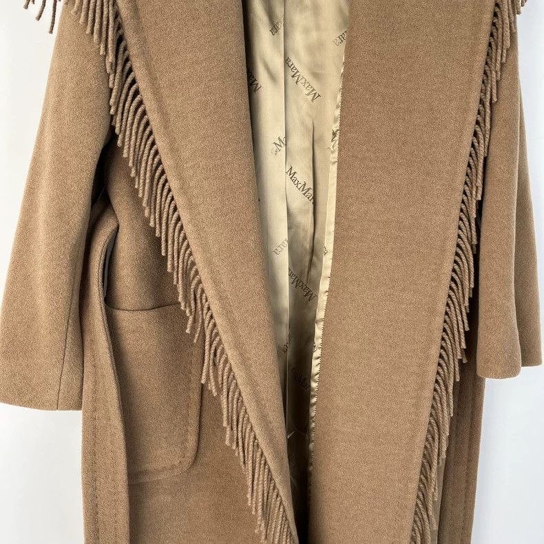 Max Mara MaxMara Camel Fringe Wool Coat -dmc Size US XS / EU 42 / 0 - 5 Thumbnail