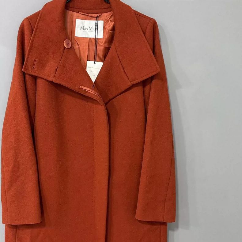 Max Mara MaxMara Orange Wool Long Coat -dmc Size US M / EU 48-50 / 2 - 4 Thumbnail