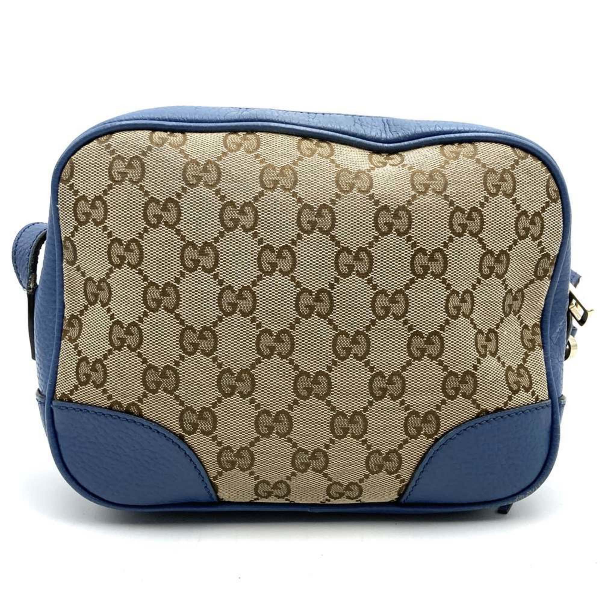 Gucci GUCCI 449413 Shoulder Bag GG Canvas/Leather Blue/Brown Women's Size ONE SIZE - 7 Thumbnail