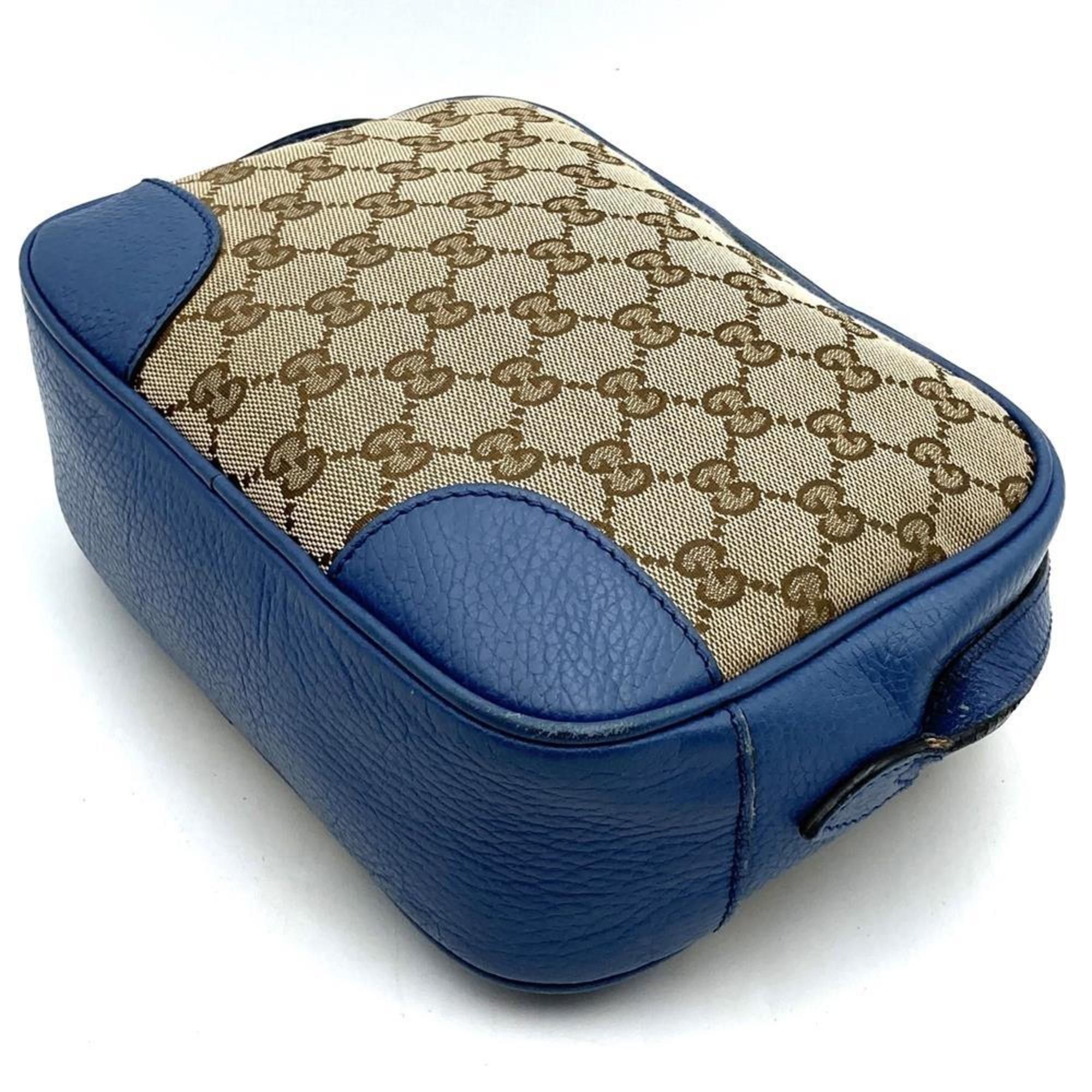 Gucci GUCCI 449413 Shoulder Bag GG Canvas/Leather Blue/Brown Women's Size ONE SIZE - 3 Thumbnail