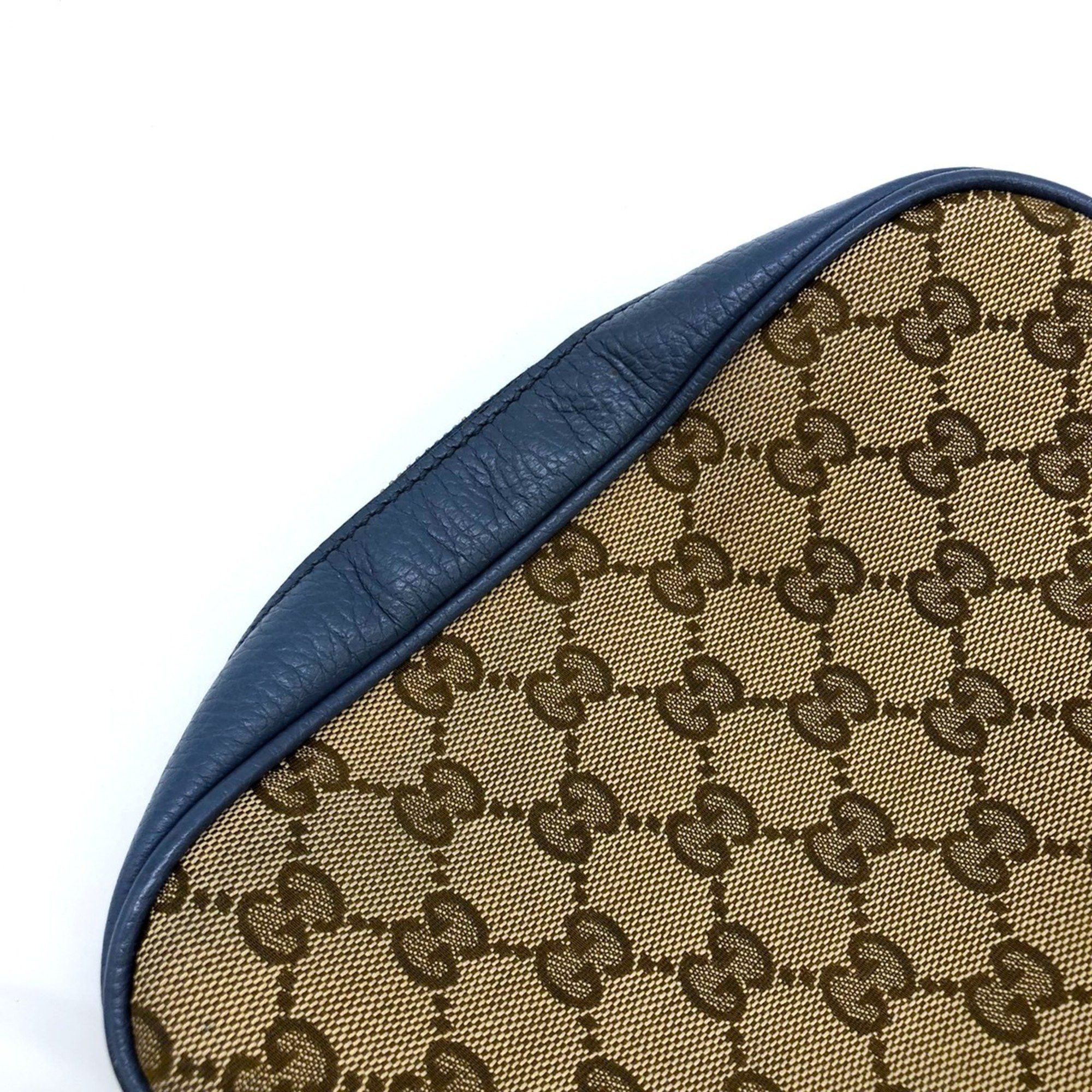 Gucci GUCCI 449413 Shoulder Bag GG Canvas/Leather Blue/Brown Women's Size ONE SIZE - 14 Thumbnail