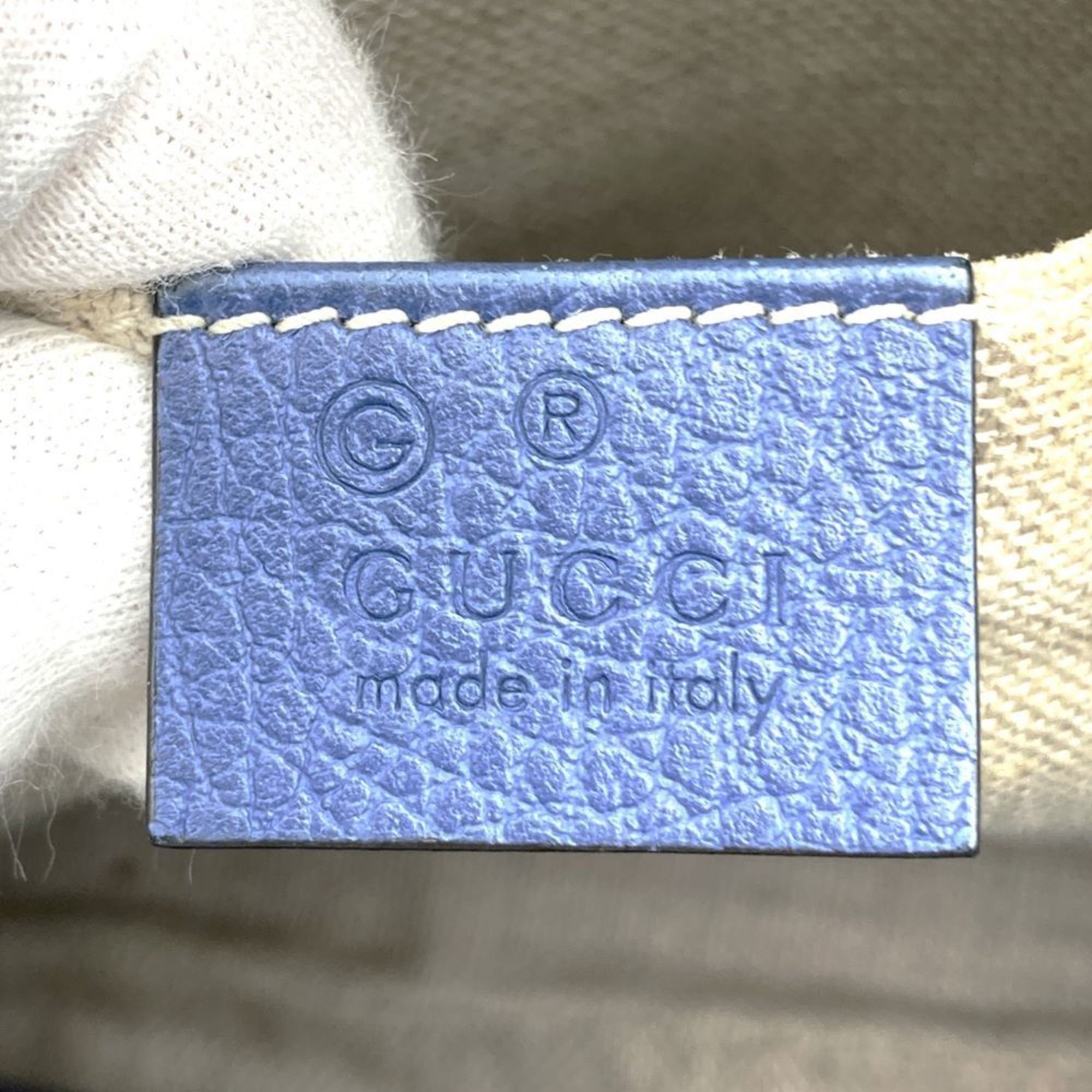 Gucci GUCCI 449413 Shoulder Bag GG Canvas/Leather Blue/Brown Women's Size ONE SIZE - 10 Thumbnail