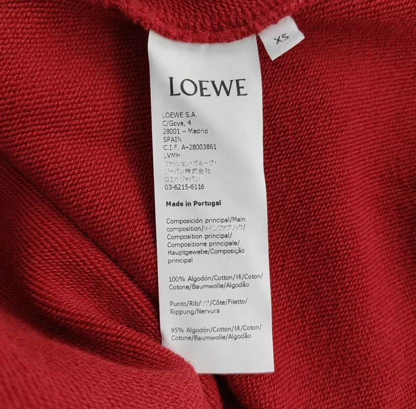 Loewe Loewe Red Cotton Long Sleeve Sweatshirt 0089 Size XS / US 0-2 / IT 36-38 - 3 Thumbnail