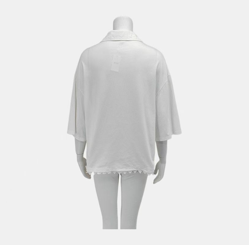 Loewe Loewe White Cotton Short Sleeve Top 0089 Size XS / US 0-2 / IT 36-38 - 2 Thumbnail