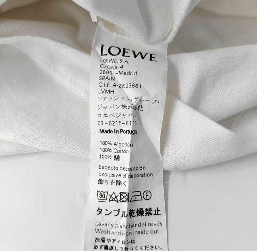 Loewe Loewe Summer White Cotton Short Sleeve Tee 0089 Size XS / US 0-2 / IT 36-38 - 4 Thumbnail
