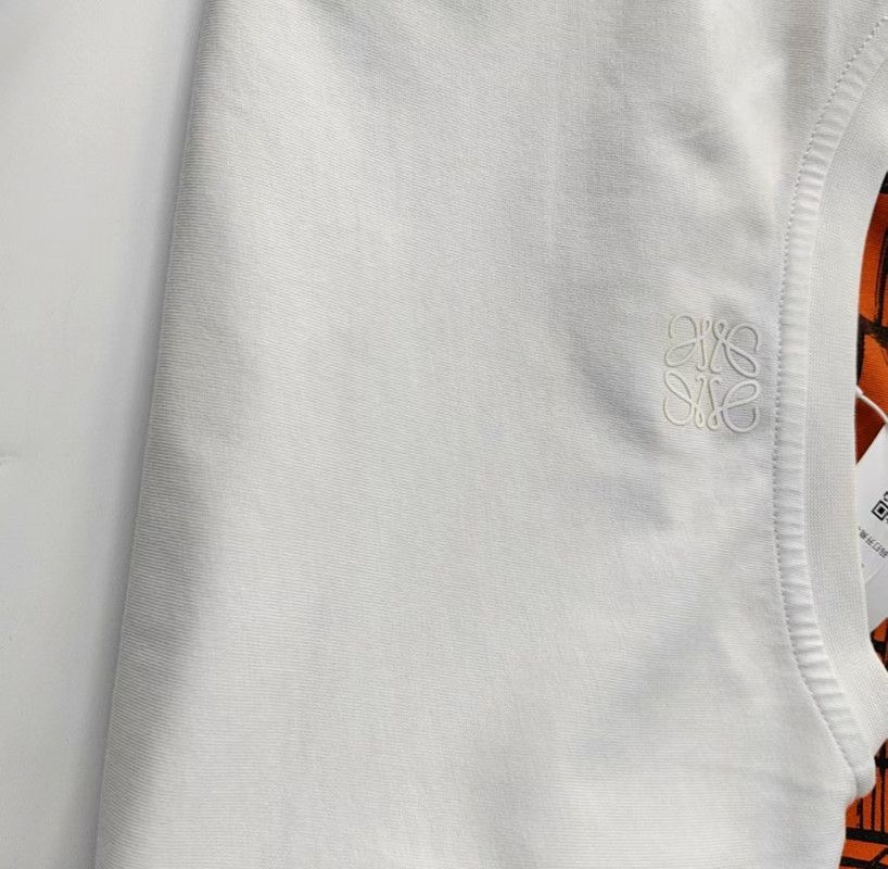 Loewe Loewe Summer White Cotton Short Sleeve Tee 0089 Size XS / US 0-2 / IT 36-38 - 9 Thumbnail