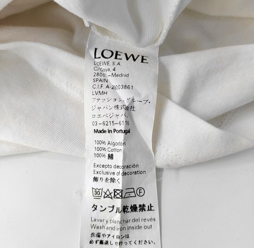 Loewe Loewe Summer White Cotton Short Sleeve Tee 0089 Size XS / US 0-2 / IT 36-38 - 3 Thumbnail