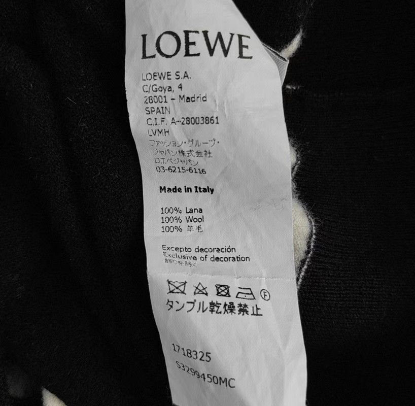 Loewe Loewe Black Wool Cropped Sweater for Women 0089 Size M / US 6-8 / IT 42-44 - 3 Thumbnail