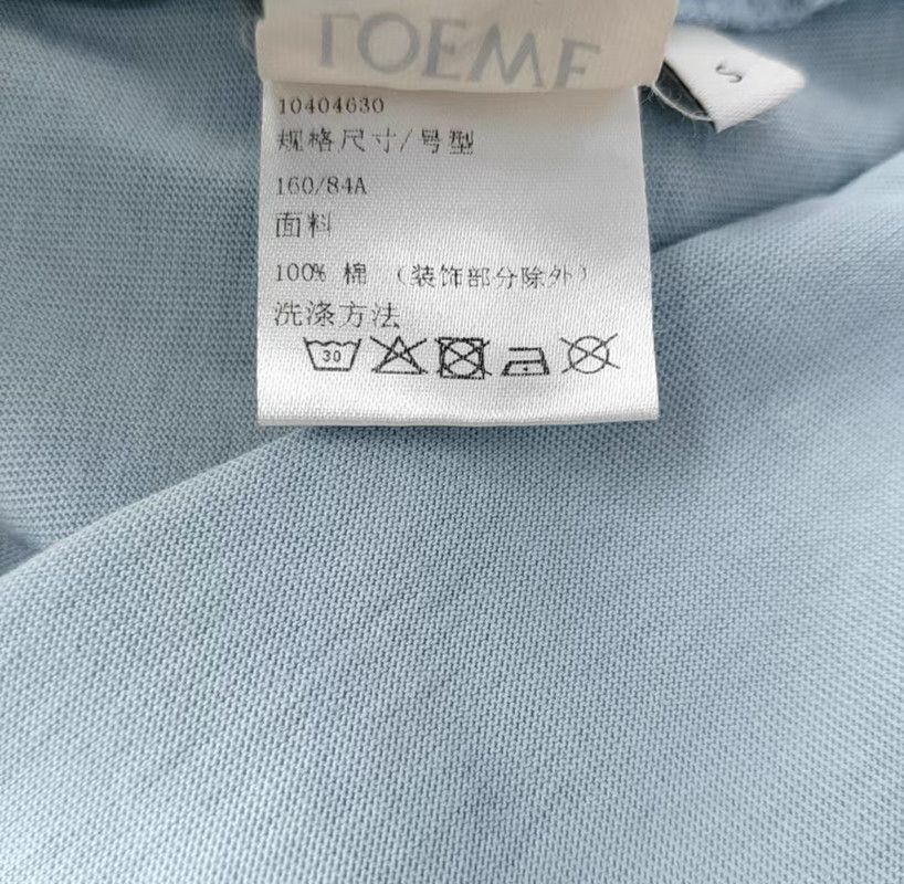 Loewe Loewe Summer Blue Cotton T-Shirt 0089 Size S / US 4 / IT 40 - 3 Thumbnail