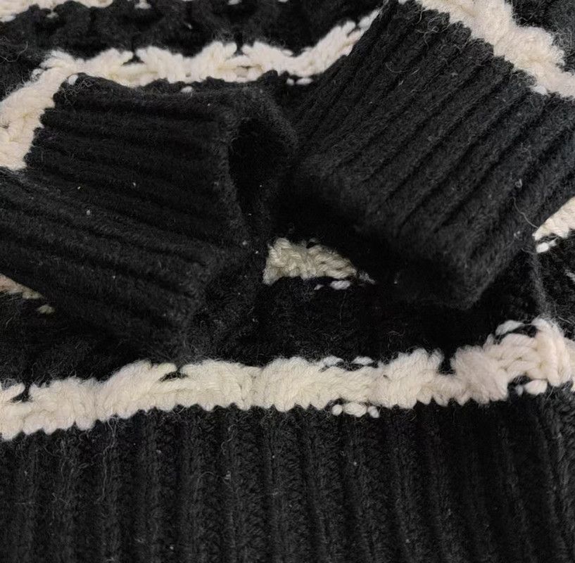 Loewe Loewe Black Wool Striped Long Sleeve Sweater 0089 Size M / US 6-8 / IT 42-44 - 9 Thumbnail