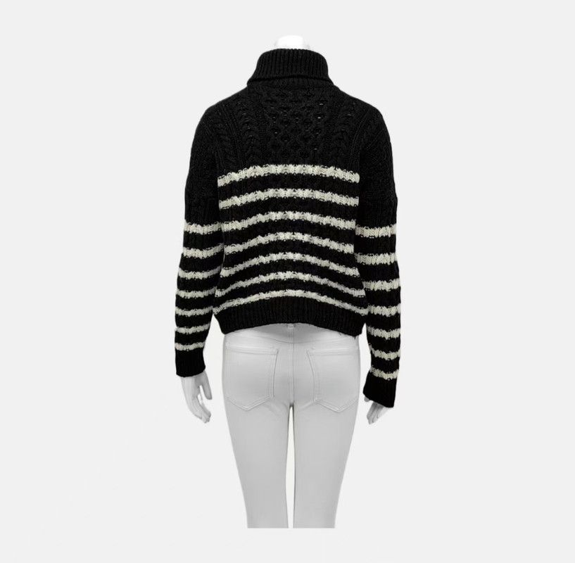 Loewe Loewe Black Wool Striped Long Sleeve Sweater 0089 Size M / US 6-8 / IT 42-44 - 2 Thumbnail