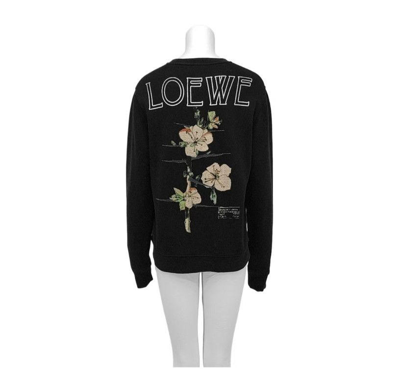 Loewe Loewe Black Cotton Long Sleeve Sweater 0089 Size M / US 6-8 / IT 42-44 - 2 Thumbnail