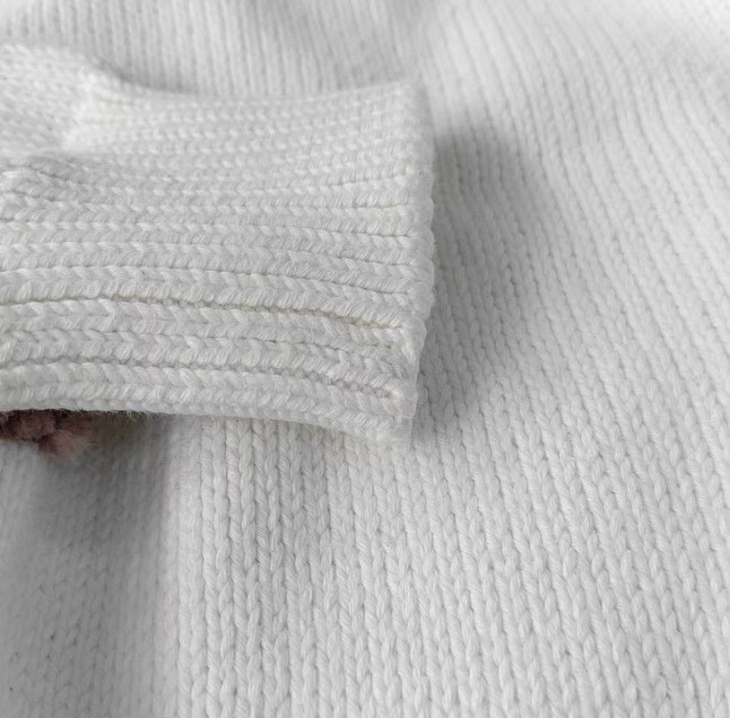 Loewe Loewe White Cotton Long Sleeve Sweater 0089 Size S / US 4 / IT 40 - 7 Thumbnail