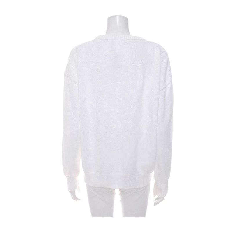 Loewe Loewe White Cotton Long Sleeve Sweater 0089 Size S / US 4 / IT 40 - 2 Thumbnail