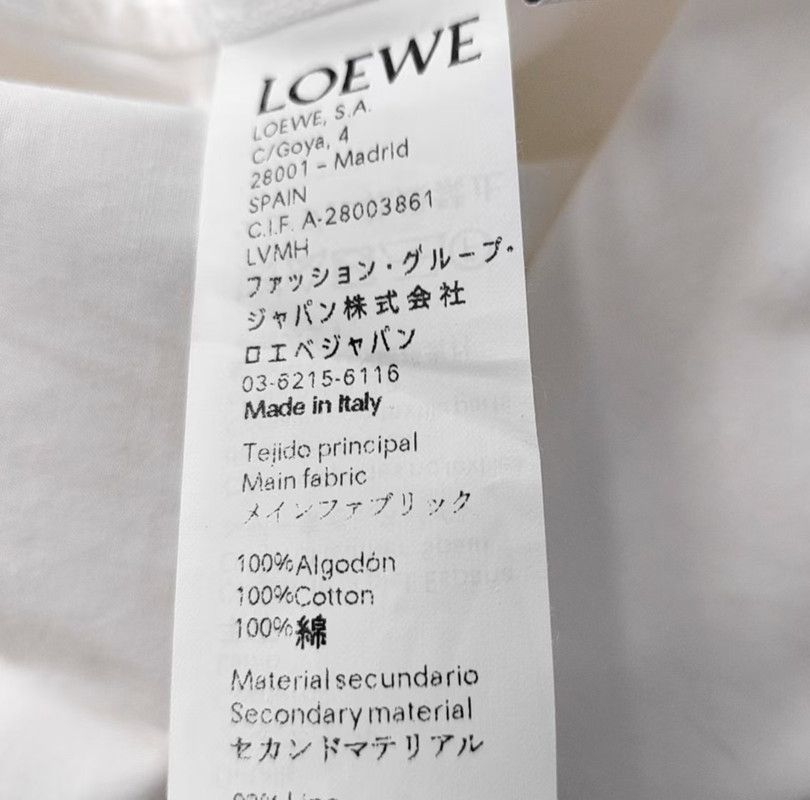 Loewe Loewe Spring Autumn White Cotton Women's Shirt 0089 Size S / US 4 / IT 40 - 3 Thumbnail