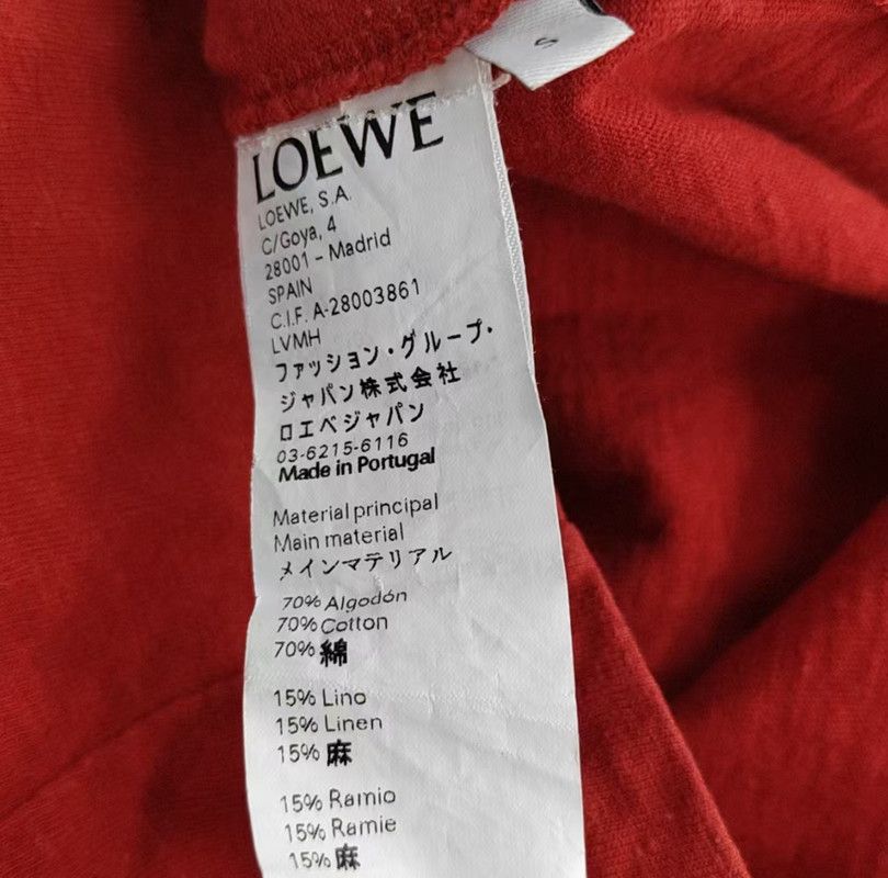 Loewe Loewe Red Cotton Graphic Short Sleeve T-Shirt 0089 Size S / US 4 / IT 40 - 3 Thumbnail