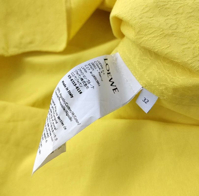 Loewe Loewe Yellow Cotton Long Sleeve Jacket 0089 Size XXS / US 00 / IT 34 - 5 Thumbnail