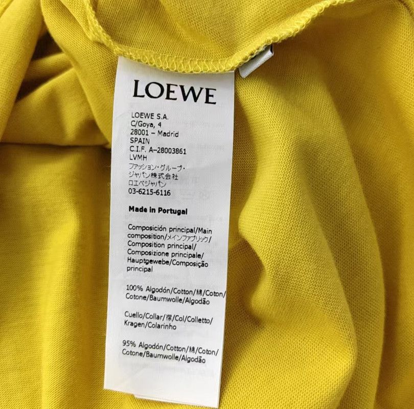 Loewe LOEWE Yellow Short Sleeve Cotton T-shirt 0089 Size S / US 4 / IT 40 - 3 Thumbnail