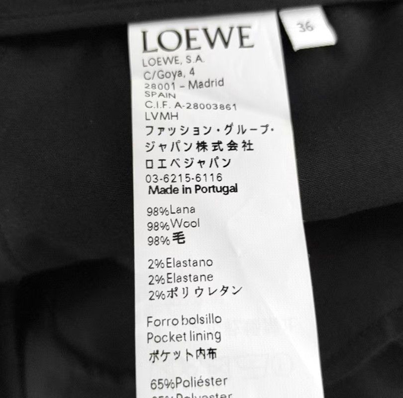 Loewe Loewe Black Wool Casual Pants for Women 0089 Size 36" / US 14 / IT 50 - 3 Thumbnail