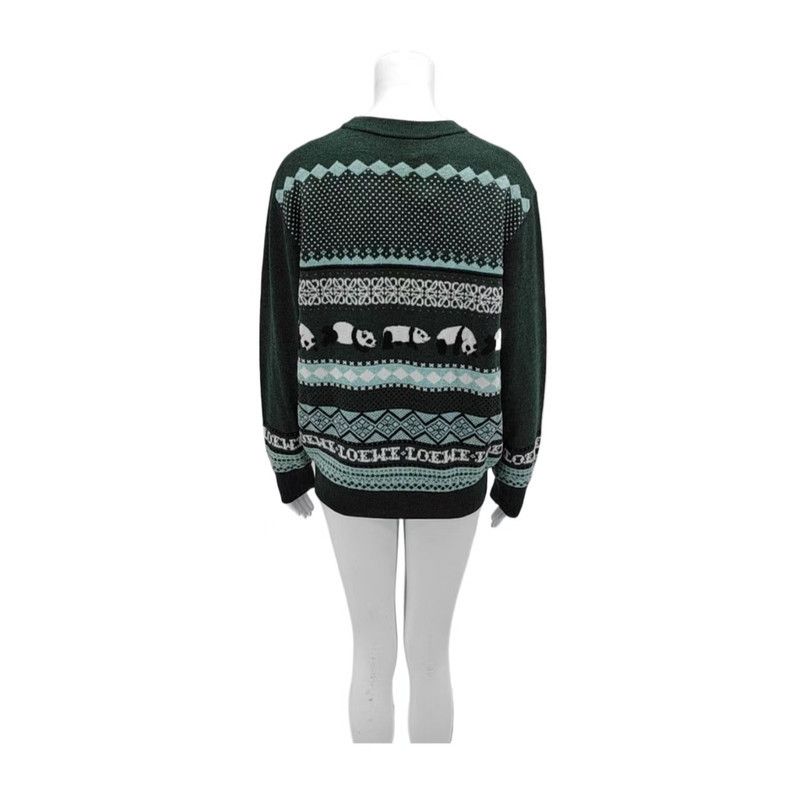 Loewe Loewe Green Wool Long Sleeve Pullover Sweater 0089 Size L / US 10 / IT 46 - 2 Thumbnail
