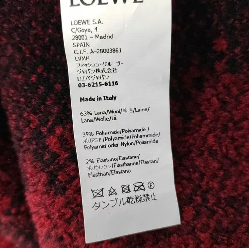 Loewe Loewe Red Wool Long Sleeve Sweater 0089 Size XS / US 0-2 / IT 36-38 - 4 Thumbnail