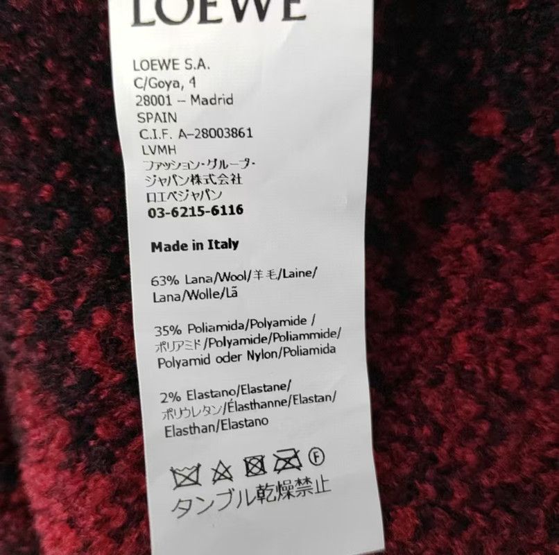 Loewe Loewe Red Wool Long Sleeve Sweater 0089 Size XS / US 0-2 / IT 36-38 - 3 Thumbnail
