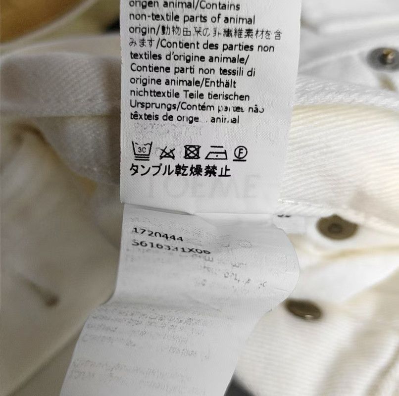 Loewe Loewe Women's White Denim Pants with Contrast 0089 Size 22" - 4 Thumbnail