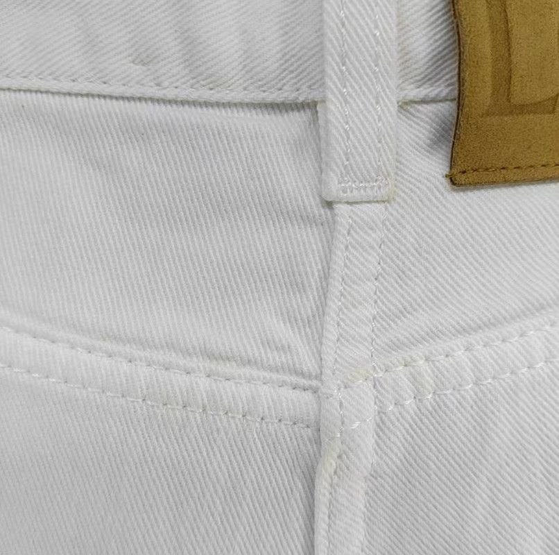 Loewe Loewe Women's White Denim Pants with Contrast 0089 Size 22" - 7 Thumbnail