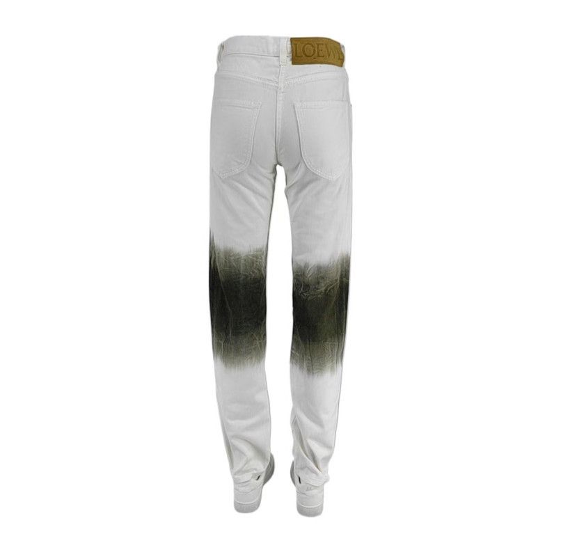 Loewe Loewe Women's White Denim Pants with Contrast 0089 Size 22" - 2 Thumbnail