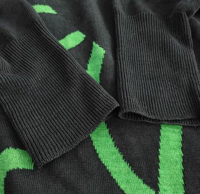 Loewe Loewe Black Long Sleeve Dress with Green Print 0089 Size XS / US 0-2 / IT 36-38 - 7 Thumbnail