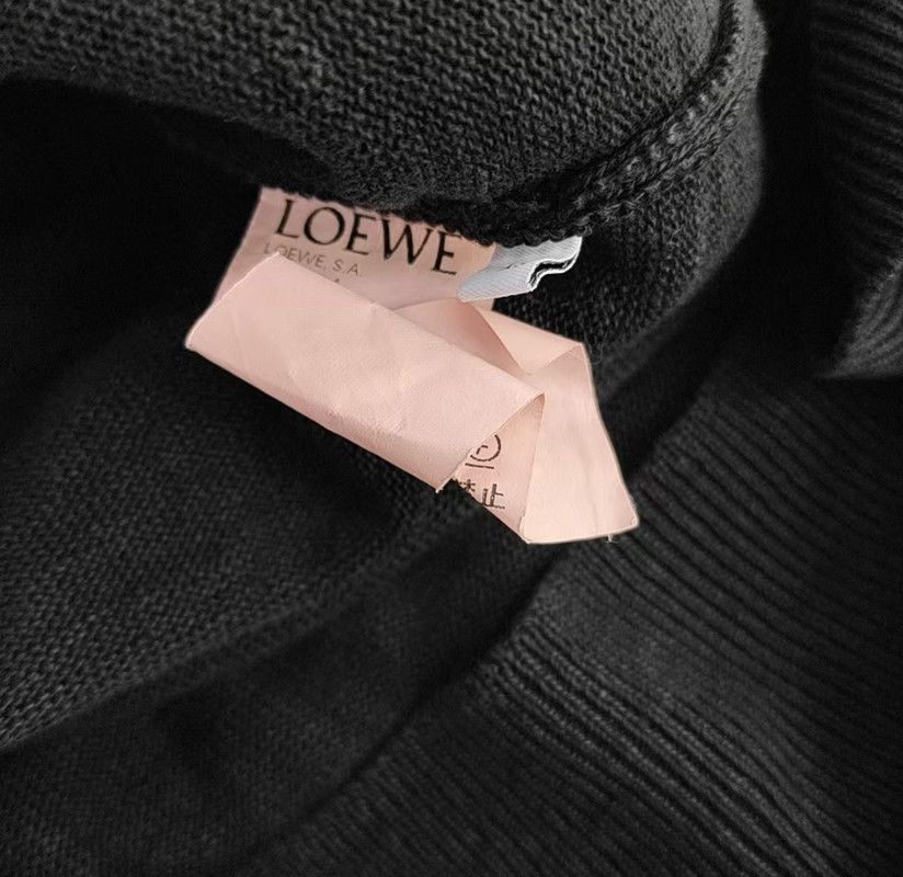 Loewe Loewe Black Long Sleeve Dress with Green Print 0089 Size XS / US 0-2 / IT 36-38 - 5 Thumbnail