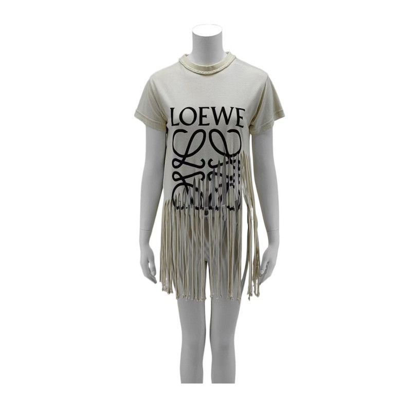 Loewe Loewe Summer Beige Cotton Tee 0089 Size S / US 4 / IT 40 - 2 Thumbnail