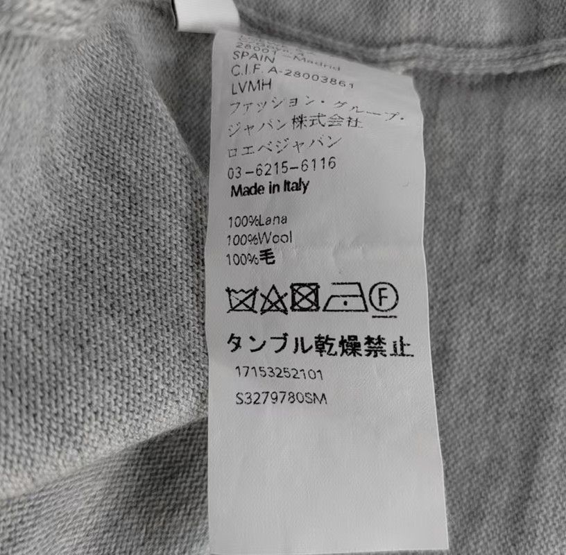 Loewe Loewe Gray Wool Long-Sleeve Sweater with Panda Design 0089 Size XS / US 0-2 / IT 36-38 - 3 Thumbnail