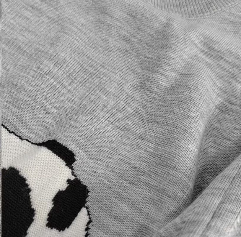 Loewe Loewe Gray Wool Long-Sleeve Sweater with Panda Design 0089 Size XS / US 0-2 / IT 36-38 - 8 Thumbnail