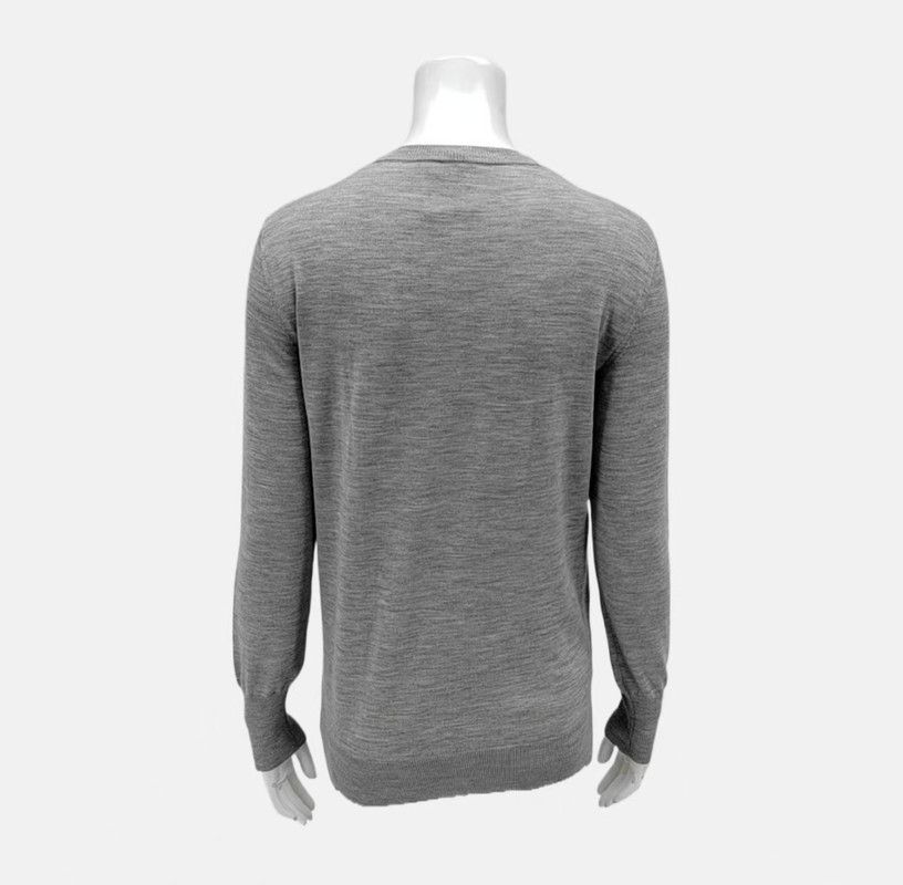 Loewe Loewe Gray Wool Long-Sleeve Sweater with Panda Design 0089 Size XS / US 0-2 / IT 36-38 - 2 Thumbnail