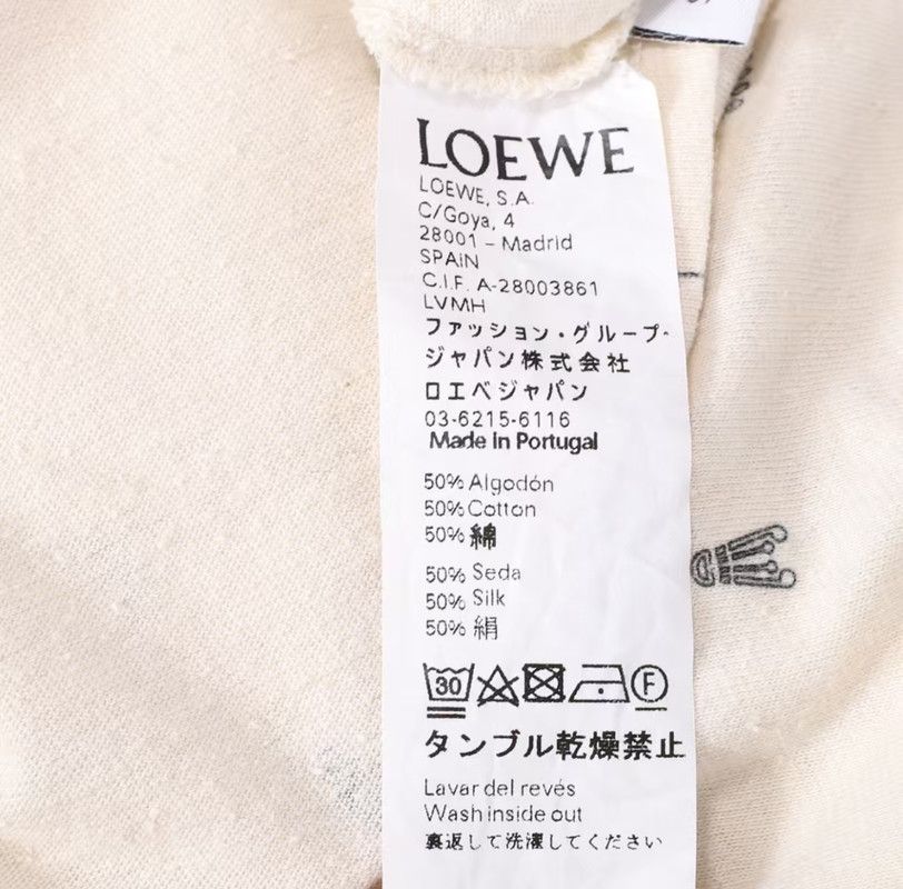Loewe Loewe Beige Cotton Blend Short Sleeve T-Shirt 0089 Size S / US 4 / IT 40 - 4 Thumbnail