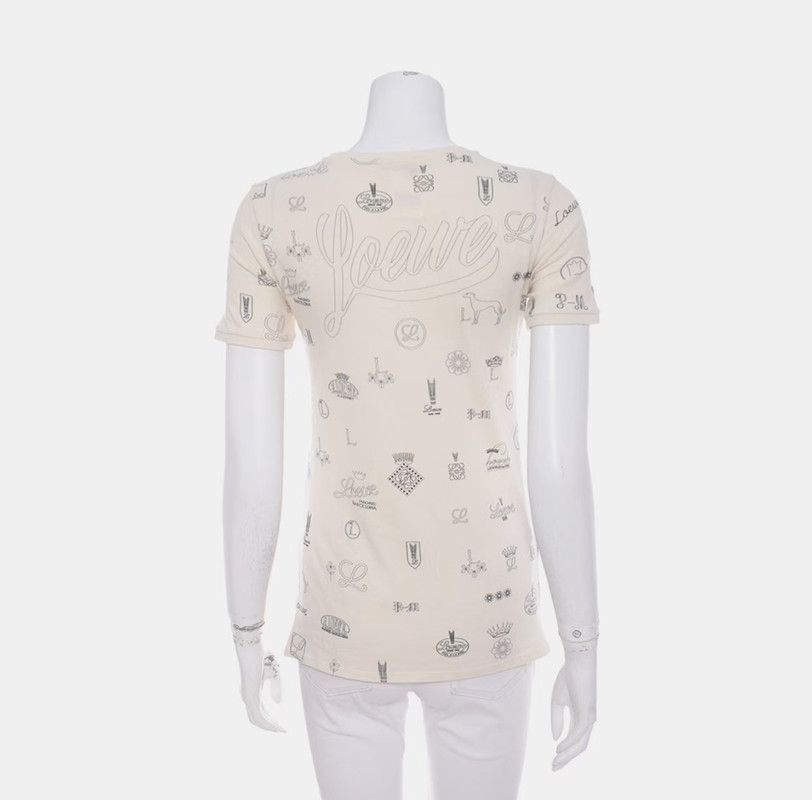 Loewe Loewe Beige Cotton Blend Short Sleeve T-Shirt 0089 Size S / US 4 / IT 40 - 3 Thumbnail