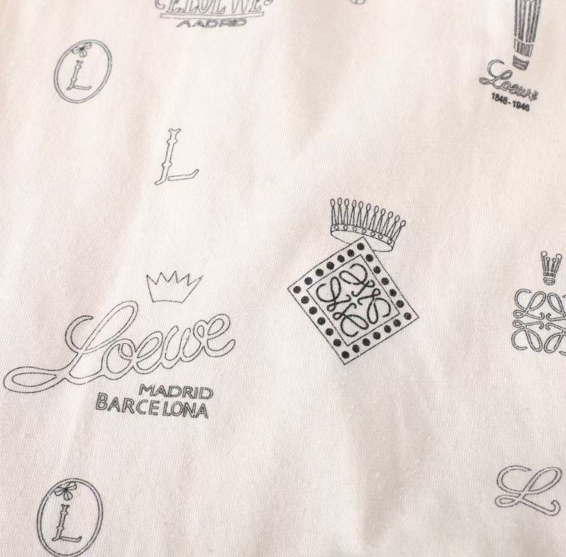 Loewe Loewe Beige Cotton Blend Short Sleeve T-Shirt 0089 Size S / US 4 / IT 40 - 5 Thumbnail