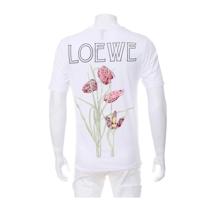 Loewe Loewe Summer White Cotton Short Sleeve T-Shirt 0089 Size US M / EU 48-50 / 2 - 2 Thumbnail