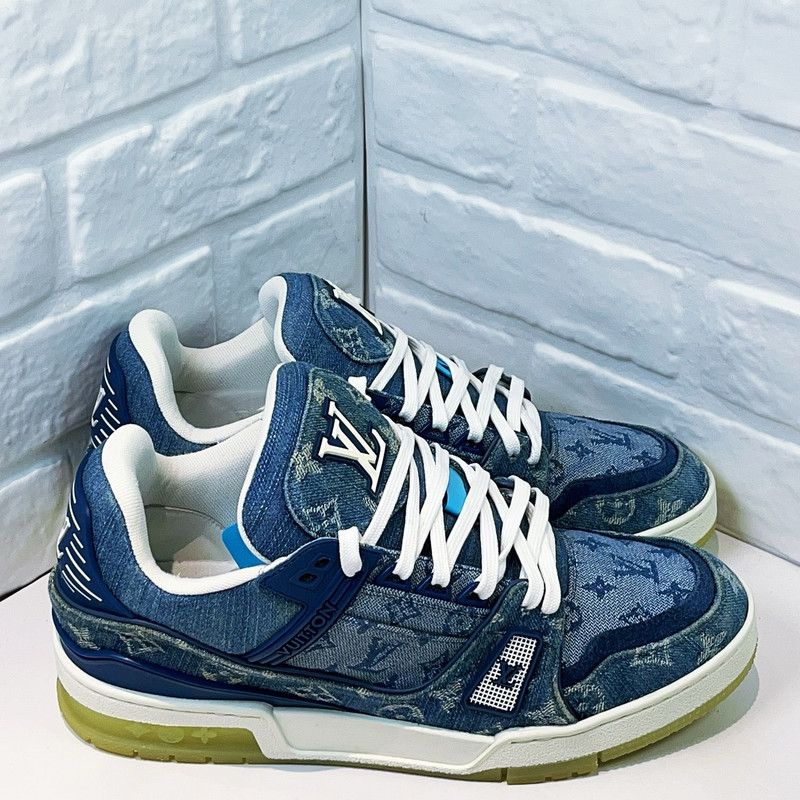 Louis Vuitton Louis Vuitton Blue Denim Low-Top Trainers 0089 Size US 8 / EU 41 - 6 Thumbnail