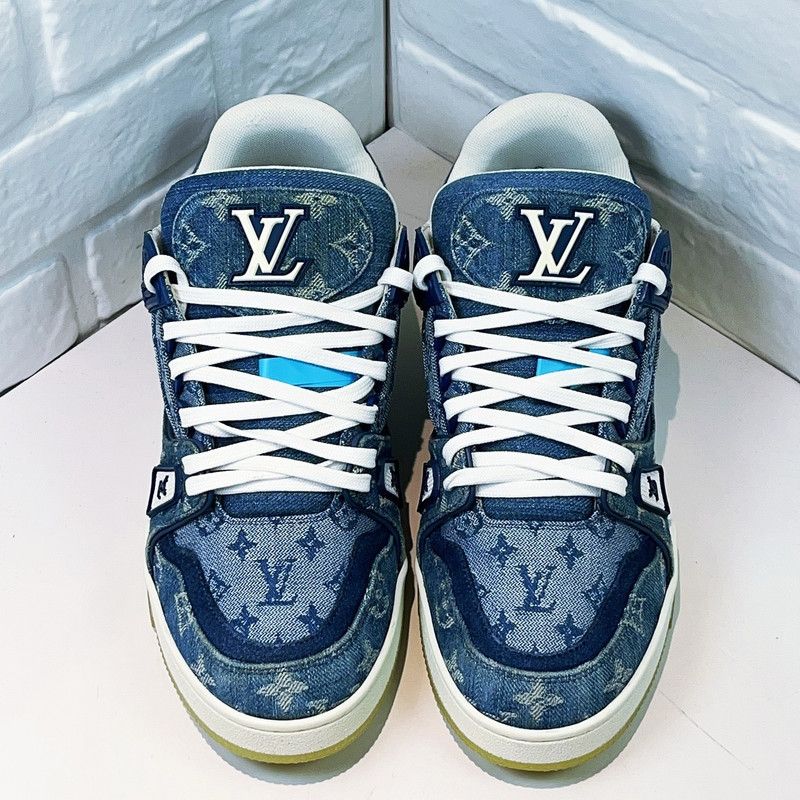 Louis Vuitton Louis Vuitton Blue Denim Low-Top Trainers 0089 Size US 8 / EU 41 - 2 Thumbnail