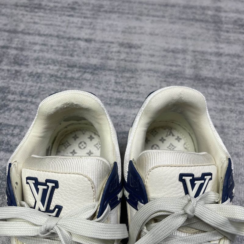 Louis Vuitton Louis Vuitton Trainer Low Top Sneakers in White and Blue 0089 Size US 8 / EU 41 - 6 Thumbnail