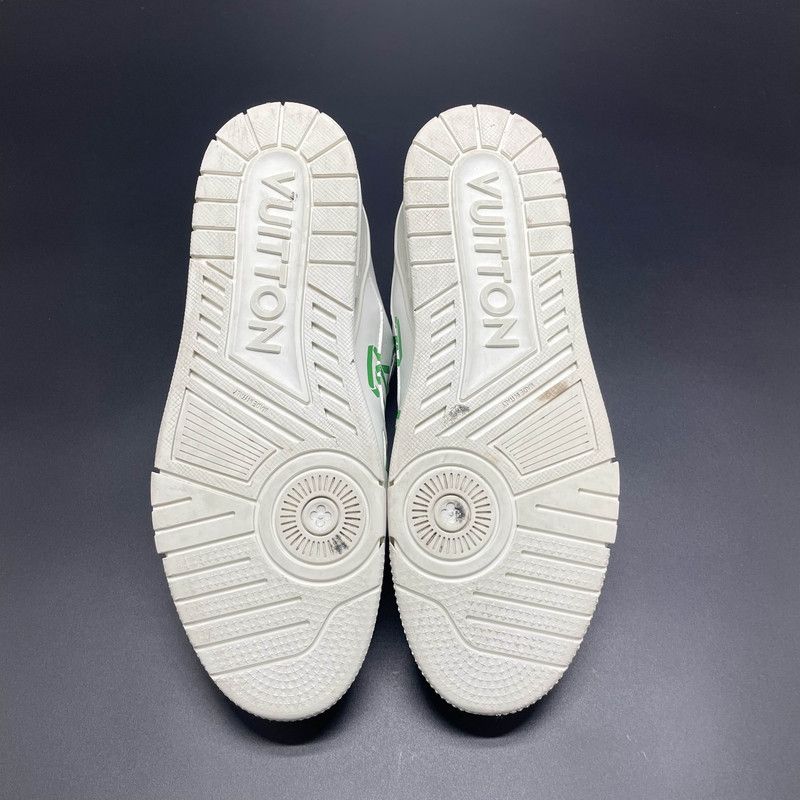 Louis Vuitton Louis Vuitton Low-Top Trainer Sneakers White Green 0089 Size US 9.5 / EU 42-43 - 4 Thumbnail