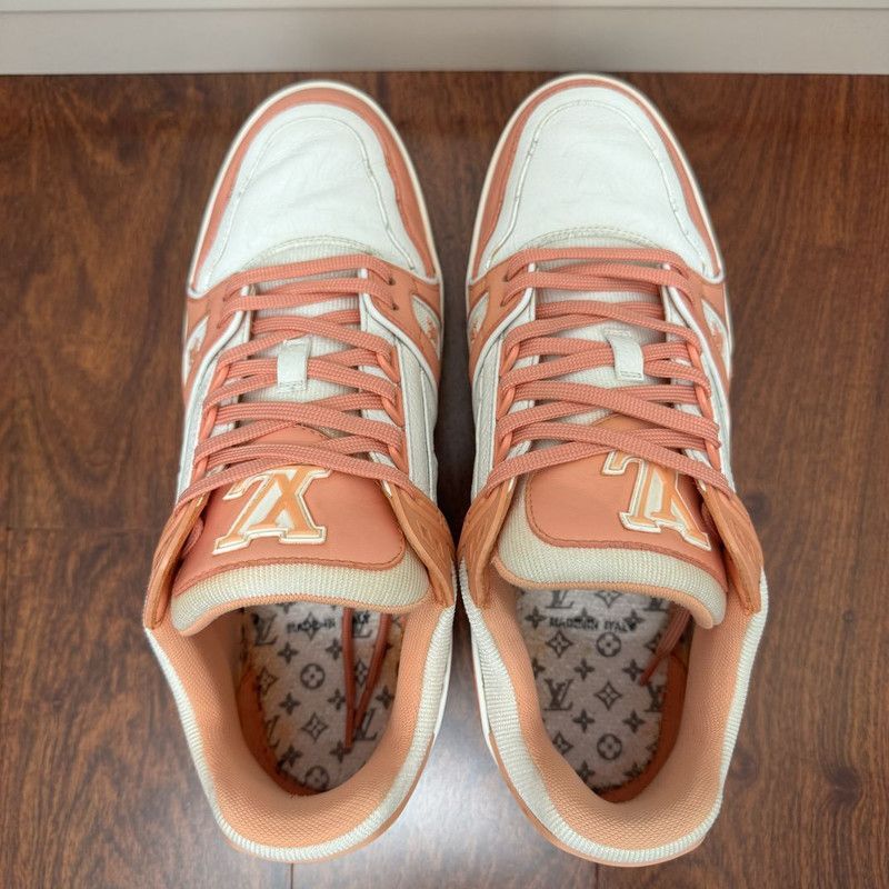 Louis Vuitton Louis Vuitton Peach Low-Top Trainer Sneakers 0089 Size US 8 / EU 41 - 8 Thumbnail