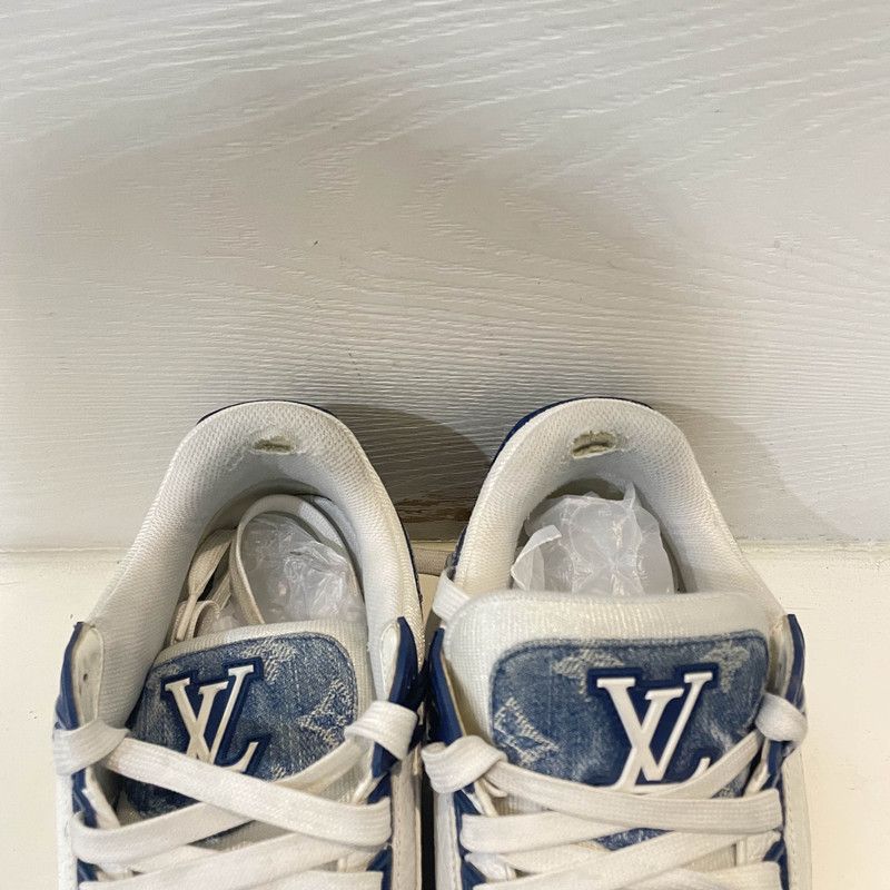 Louis Vuitton Louis Vuitton Denim Leather Low-Top Trainers 0089 Size US 9.5 / EU 42-43 - 6 Thumbnail
