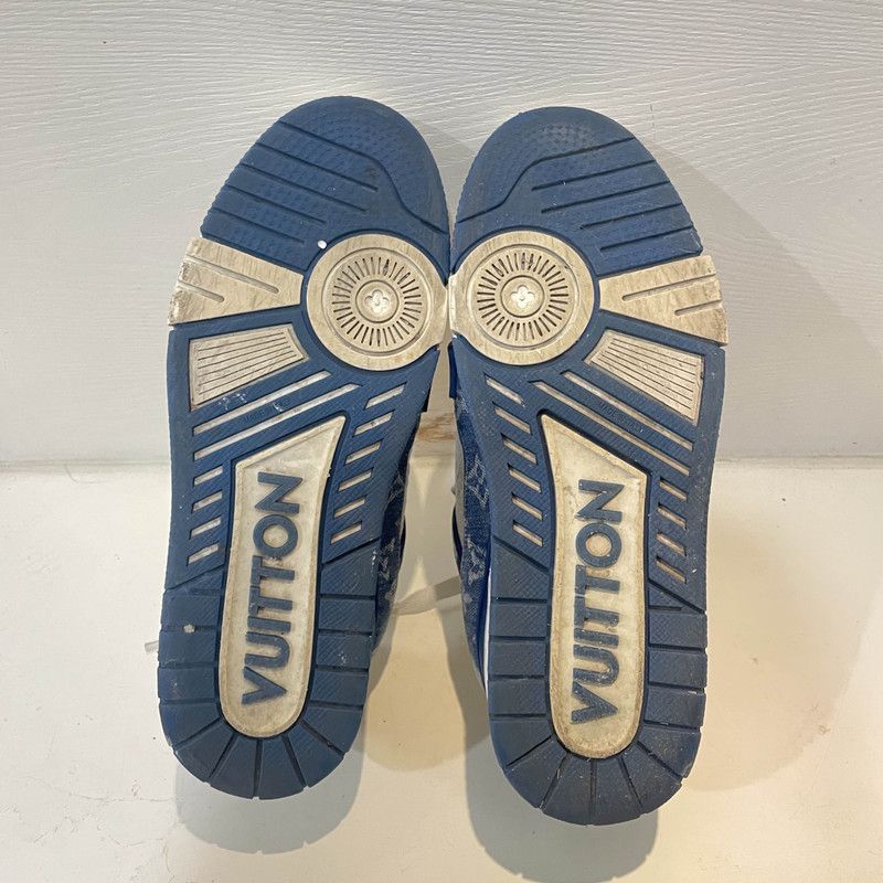 Louis Vuitton Louis Vuitton Denim Leather Low-Top Trainers 0089 Size US 9.5 / EU 42-43 - 4 Thumbnail