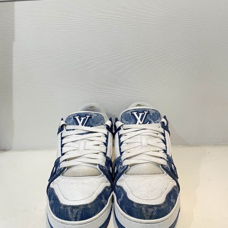 Louis Vuitton Louis Vuitton Denim Leather Low-Top Trainers 0089 Size US 9.5 / EU 42-43 - 2 Thumbnail