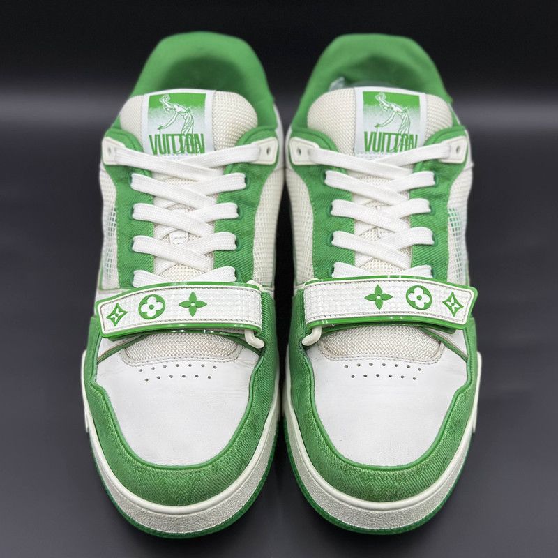 Louis Vuitton Louis Vuitton Trainer Fashion Sneakers in White Green 0089 Size US 9 / EU 42 - 2 Thumbnail